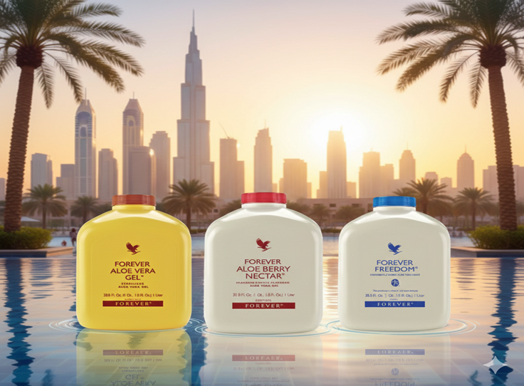 op 3 Forever Drinks in Dubai – Aloe Vera Gel, Berry Nectar & Freedom