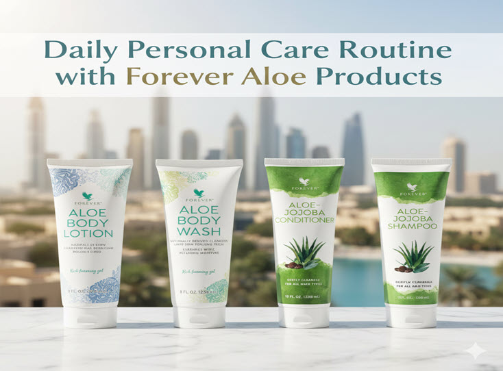Daily Personal Care Routine with Forever Aloe Products