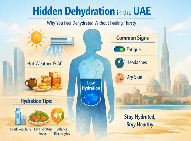 Why You Are Dehydrated in the UAE Without Feeling Thirsty